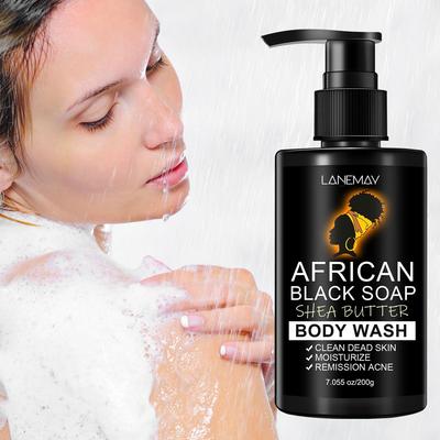 African Black Soap Liquid Clearing Body Wash - Deeply Remove Dirt & Impurities,Smooth and Visibly Moisturize Skin,200g