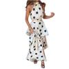 Europe, America 2025 new polka dot printing neck sleeveless top cake skirt set