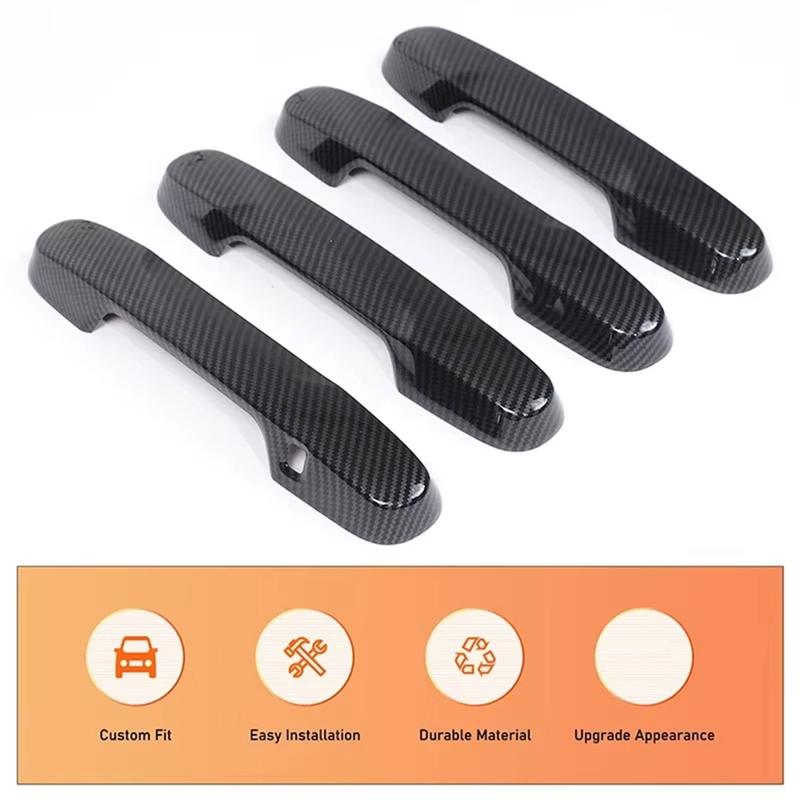A03Z-Pour Honda Pilot 2024 ABS Fibre de Carbone Garniture de Couvercle de Poignée de Porte Extérieure d'Accessoires de Voiture