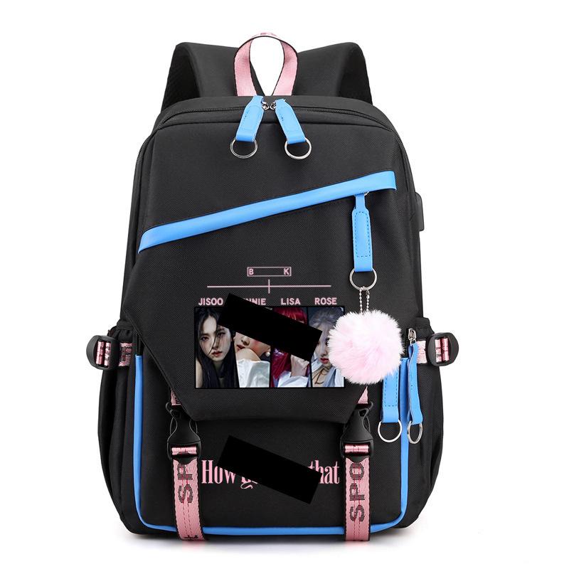 Blackpink Korean Girl Group Peripheral Printed Backpack Casual Middle School Student Schoolbag