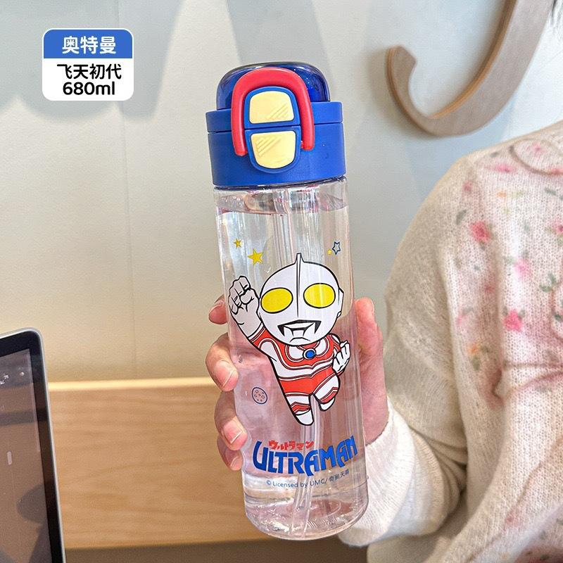 Water Bottle Ultraman Children's Water Cup New Large-capacity Cup Plastic Cup Cartoon Cup Children's 61 Student Cup