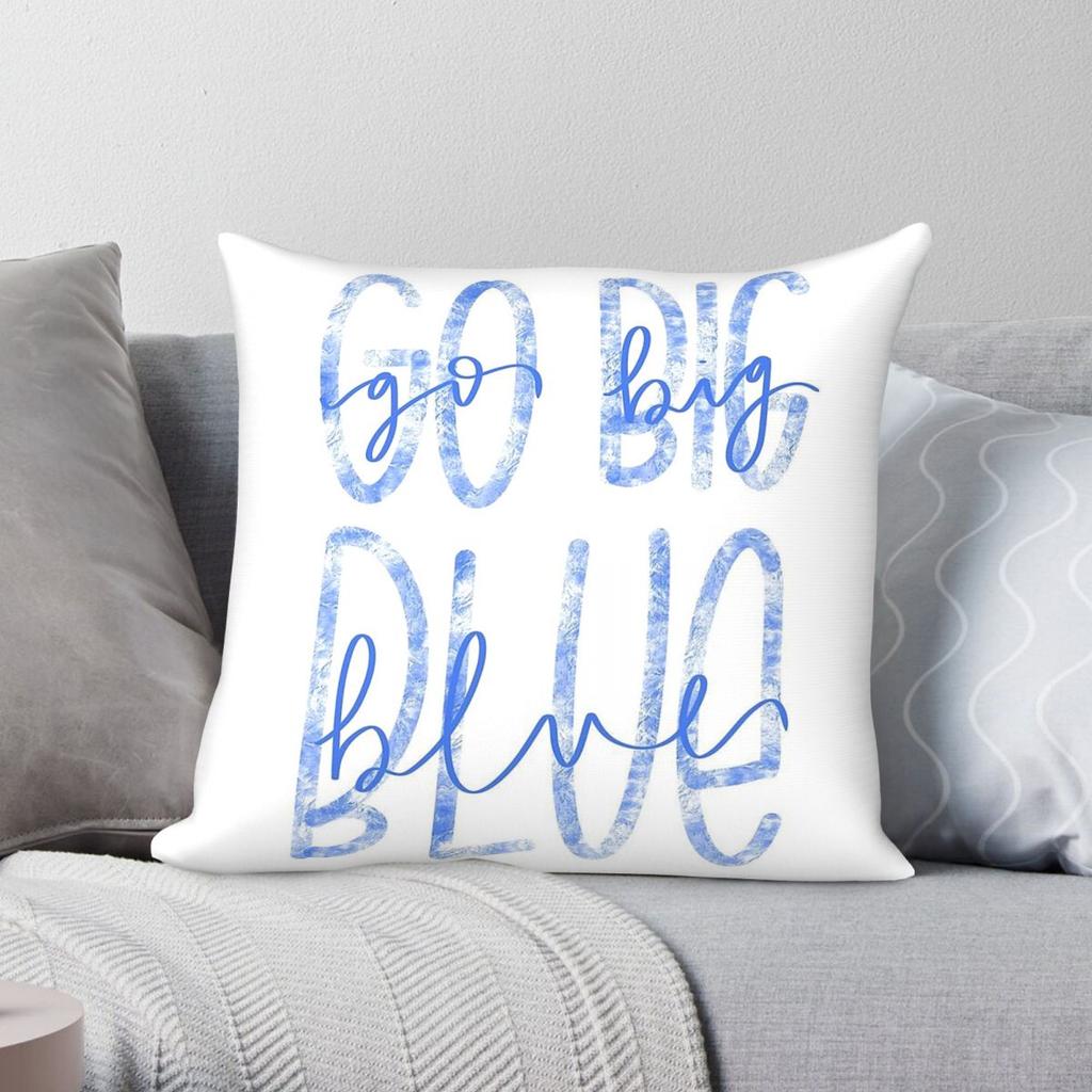 Go Big Blue University Of Kentucky Square Pillowcase Polyester Linen Velvet Creative Decor Throw Pillow Case Room Cushion Cover