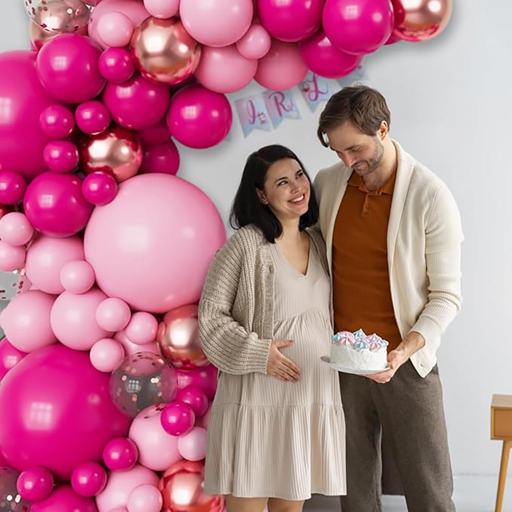 Rose Pink Balloons Garland Arch White Gold Confetti Balloon Kit Baby Shower Wedding Anniversary Birthday Party Decoration Globos
