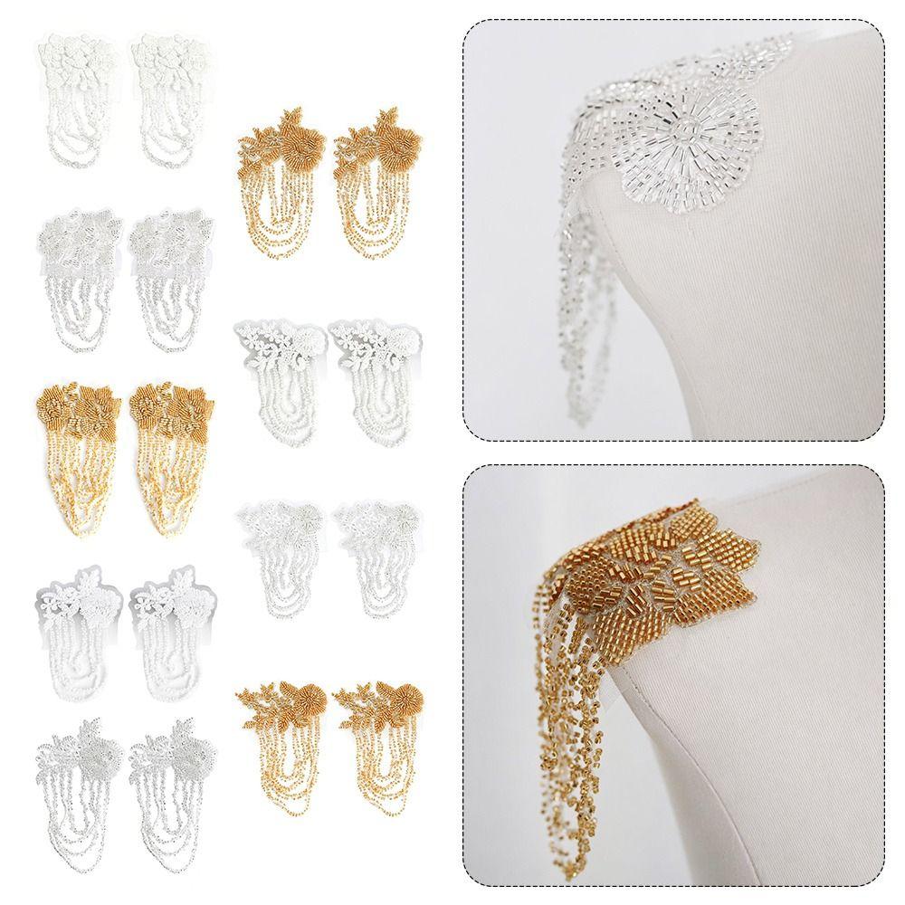 Pearl Embroidery Shoulder Ornaments Diamond Binding Beads Handmade Embroidery Patch Three-Dimensional Bead Sequince Beaded