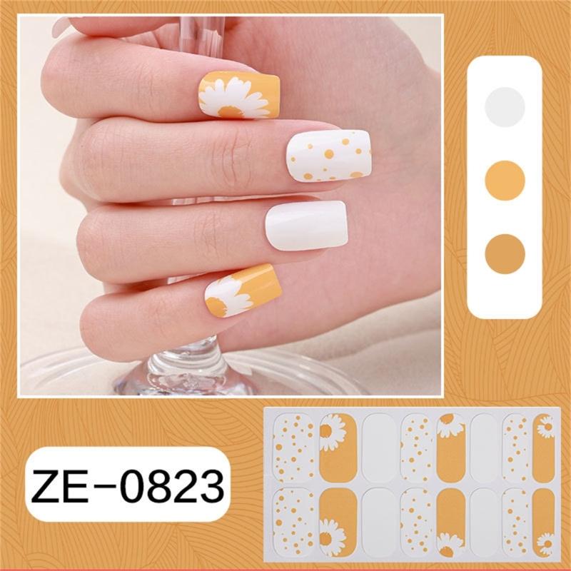 French Tip Nail Sticker Glittering Nails Polish Stickers Flowers Gels Nail Strips Nail Art Decortions Manicures Supplies