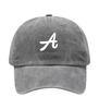 Letter A Printed Washed Cotton Adjustable Baseball Cap Classic Snapback Dad Hat Breathable Golf Fishing Outdoor Sun Cap