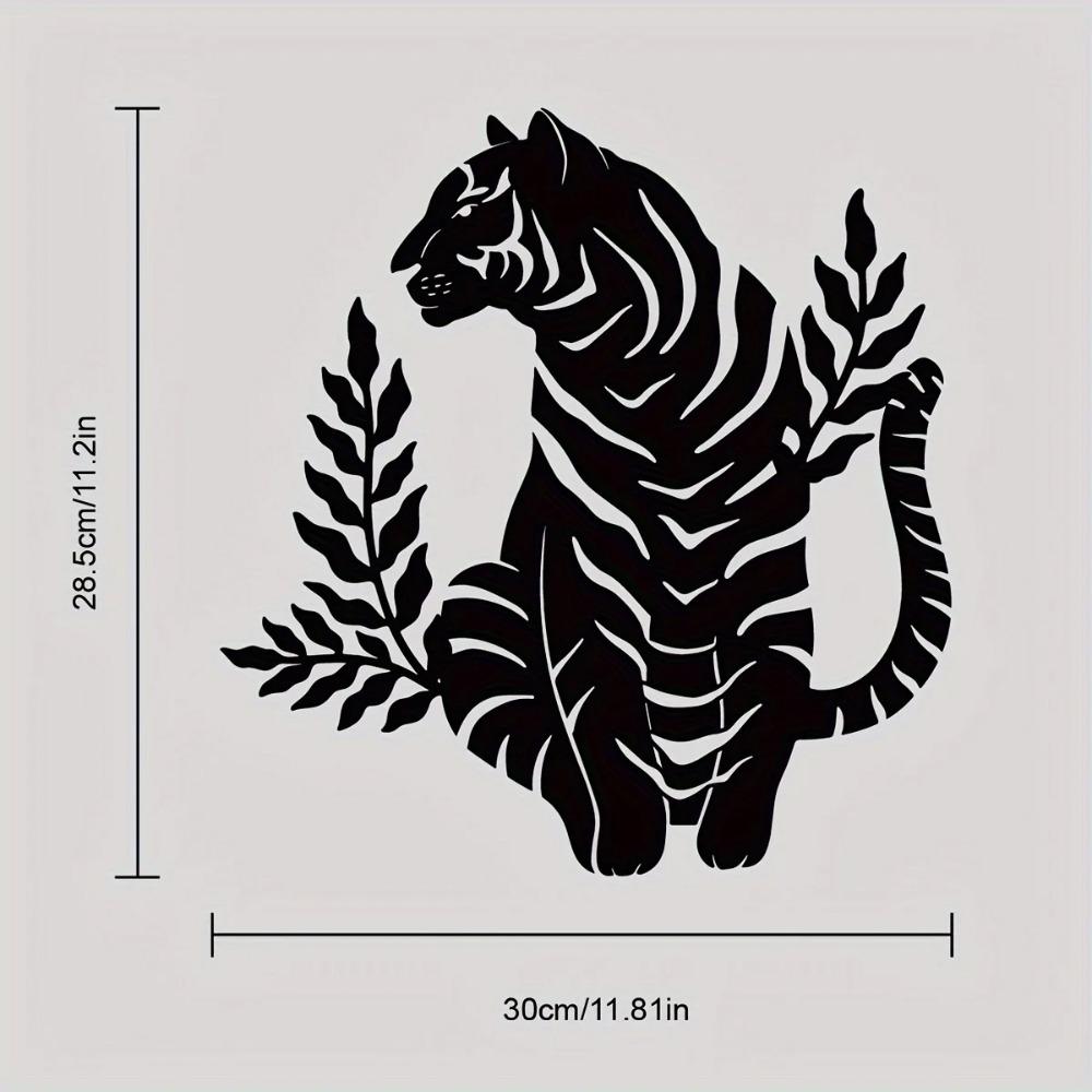 1pc Tiger Metal Wall Art Boho Wild Cat Decor Stylish Wildlife Art Elegant Metal Wall Decoration for a Unique Touch