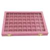 54 Grids Clear Lid Jewelry Tray Showcase Display Storage Linen Case Yellow