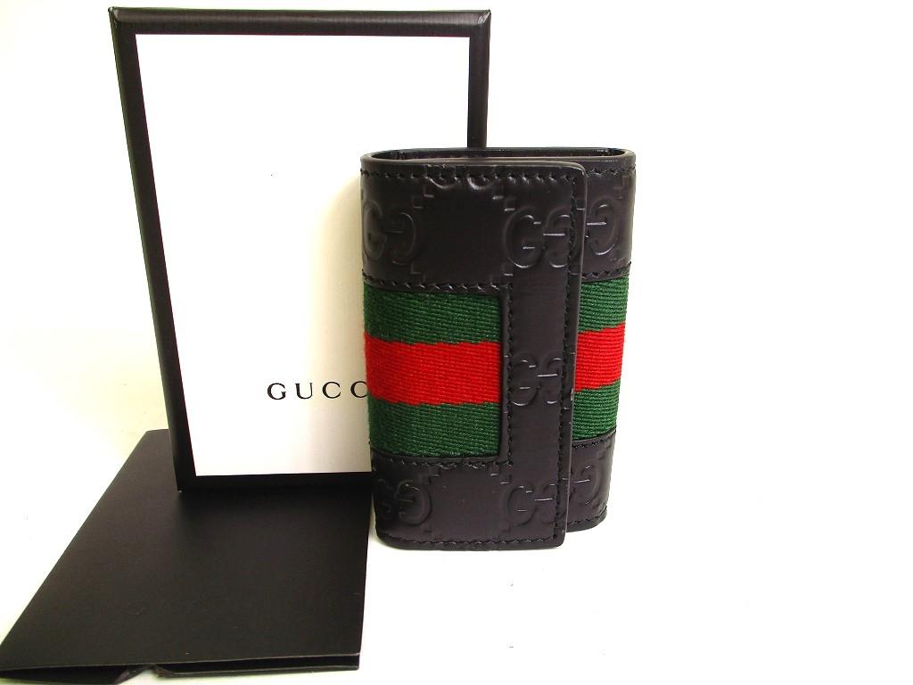 

Authentic GUCCI Guccissima Black Leather 6 Pics Key Cases #a241 Refurbished