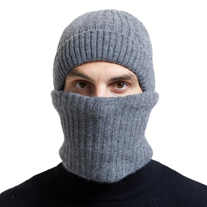 European and American new acrylic solid color light board knitted hat autumn and winter warm thickened sleeve windproof wool hat