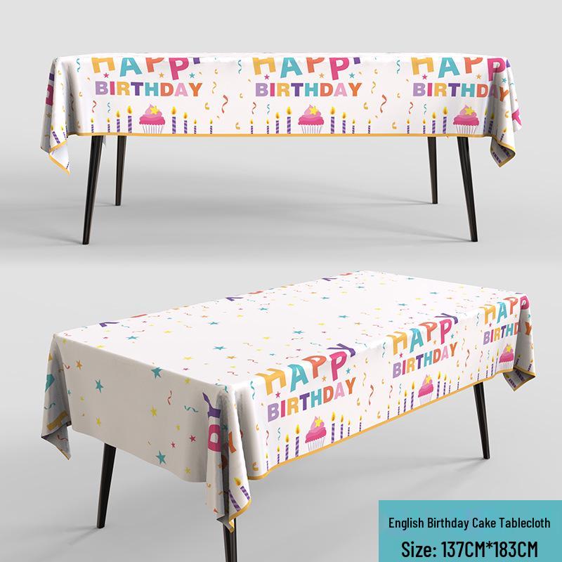 Rectangular Disposable Tablecloth for Birthday Parties & Outdoor Events