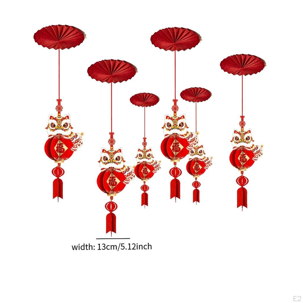 6x Happy Year Ceiling Decorations Sturdy for Home Living Room Party