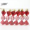 High-quality Plastic Hanging Candy Ornament 6Pcs/Box Christmas with Lanyard Unbreakable Reusable Electroplating Festive Decorations Holiday Decoration