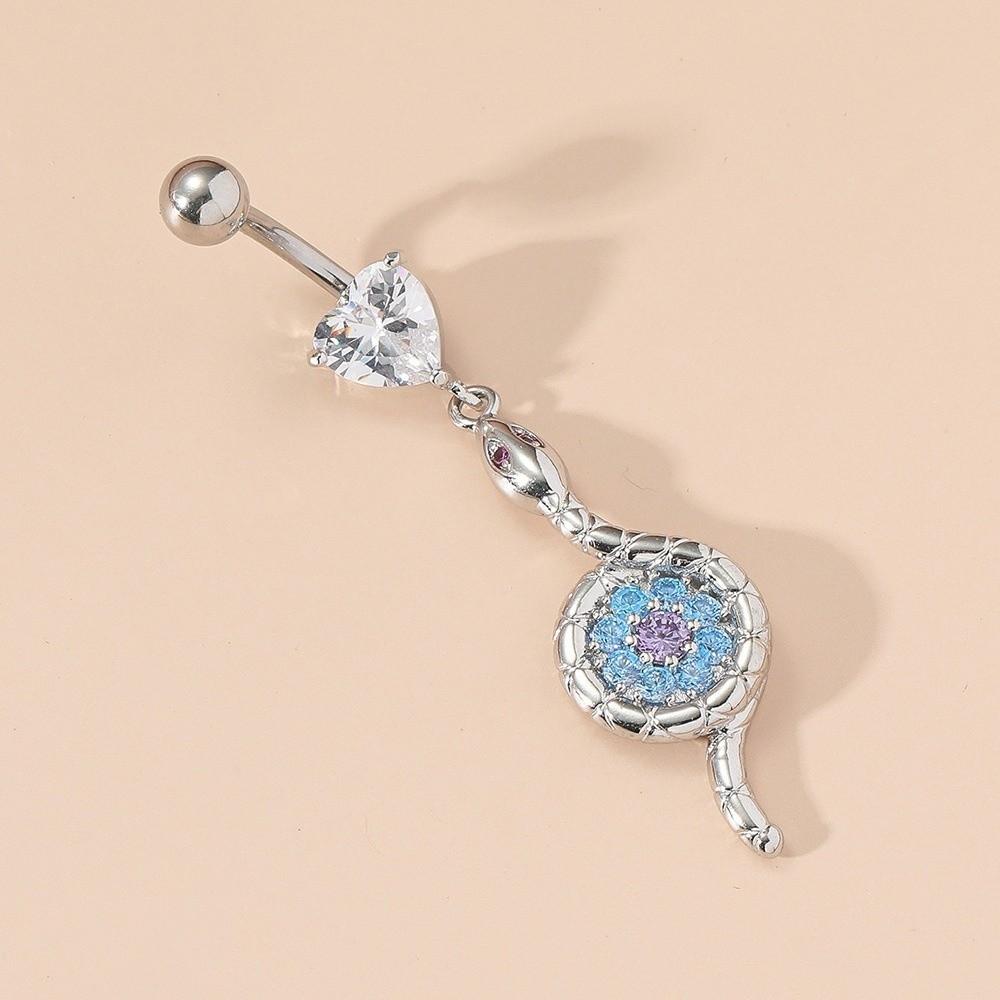 Flower Zircon Navel Ring Butterfly Heart Belly Button Ring Fashion Body Piercing Jewelry  Gift