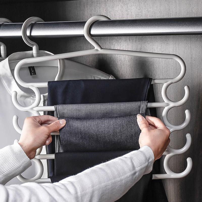 1PC Multi-Layer Storage Magic Pants Rack Home Dormitory Pants Hanging Storage Arrangement Hanging Pants Scarf