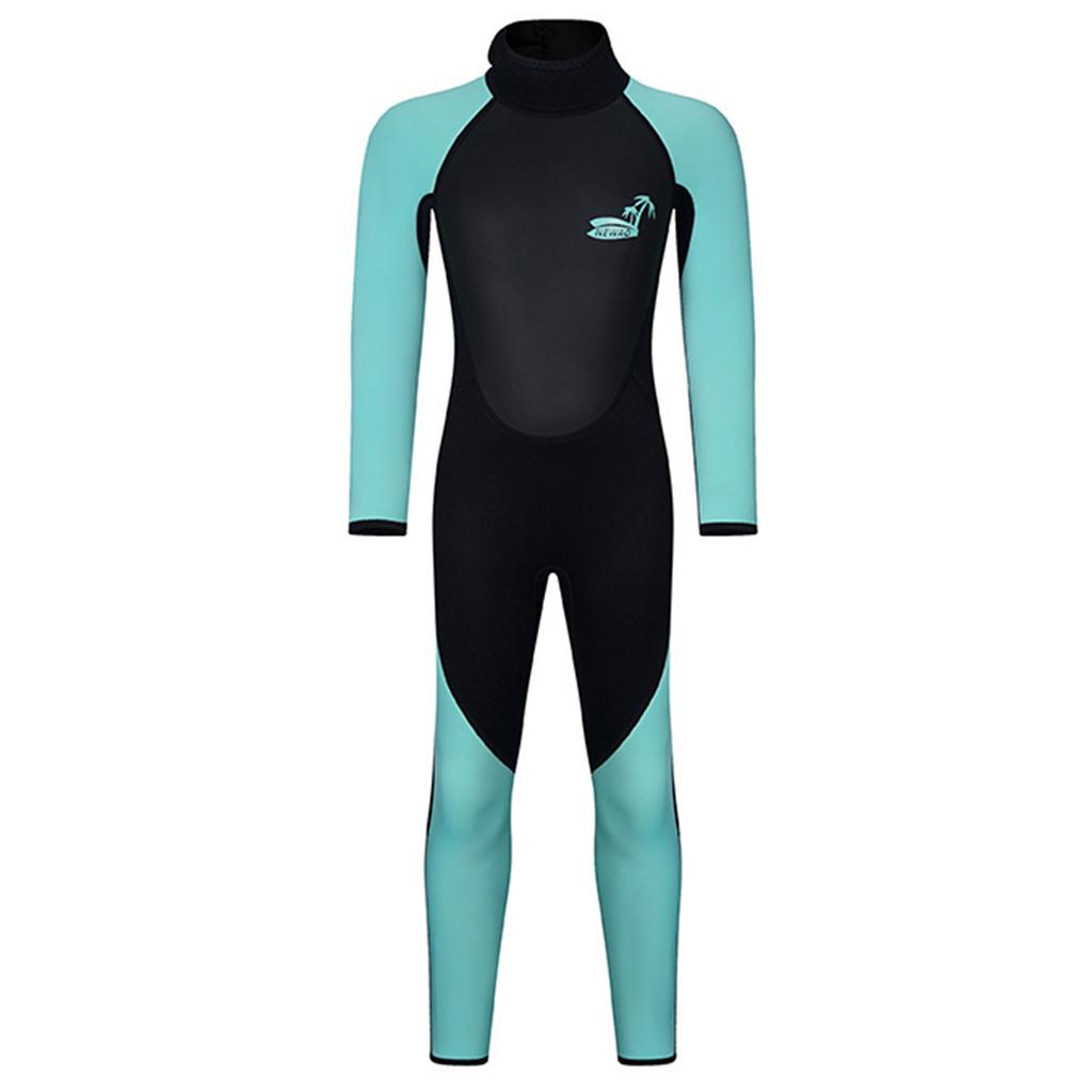Unisex 3mm Neoprene Wetsuit Full Body Mock Neck Long Sleeve Back Zipper Color Block Swimwear
