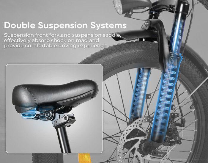 Samebike CY20 - Vélo électrique pliable 20" VAE - Moteur 350W Batterie Amovible 36V 12Ah - Autonomie 90km - Shimano 7 vitesses,Noir
