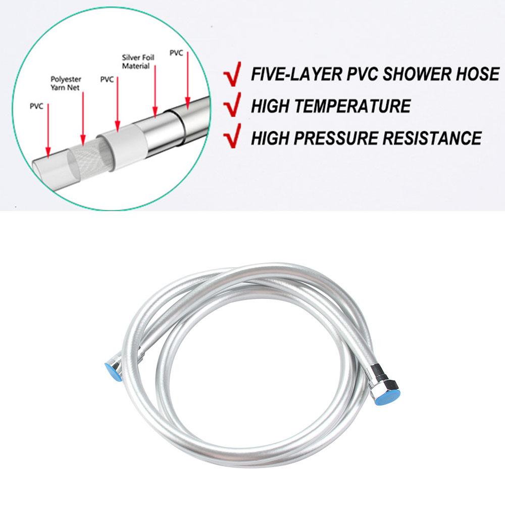 1.5M 2M PVC High Pressure PVC Smooth Shower Hose for Bath Handheld Shower Head Flexible Hose G1/2 Universal Interface