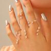 Fashion Minimalist Versatile Imitation Zircon Leaf Finger Chain Bracelet Street Photography Jewelry