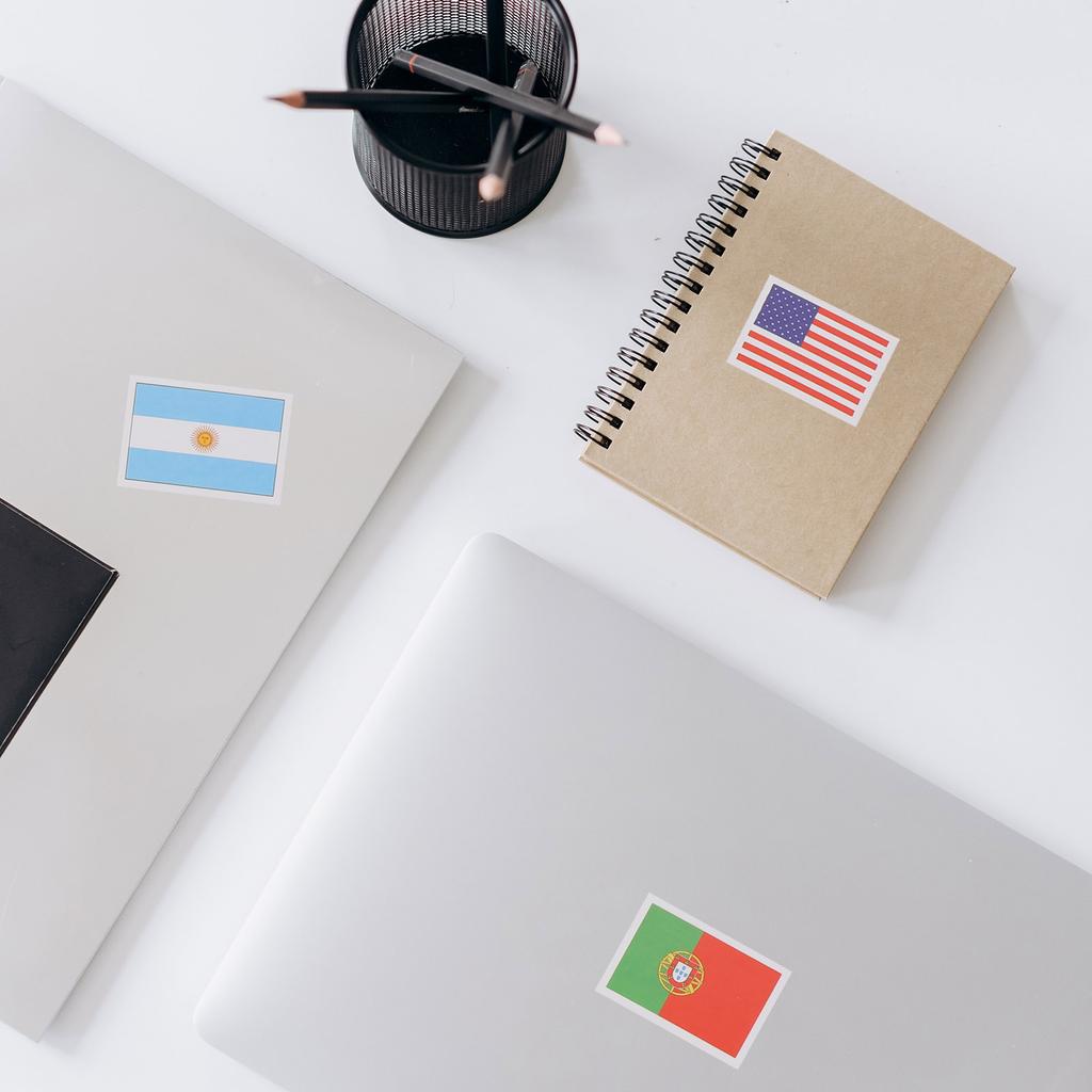 224PCS World Flags Stickers - 7 Sheets, Multi-Country Map & Football Team Decals for Travel, Face & Laptop Decor