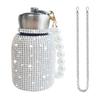 300ml Luxus Strass Edelstahl Isolierbecher Funkelnd Tragbar Perlenkette Wasserflasche Tragbar Reise Vakuumflaschen