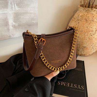 Retro Chain Bags for Women   Matte Square One Shoulder Casual Versatile Crossbody Bag