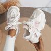 [Colorblock Mesh Women's Sneakers] Women's Colorblock Mesh Sneakers, Lace Up Soft Sole Platform Casual Heightening Shoes, Low-top Breathable