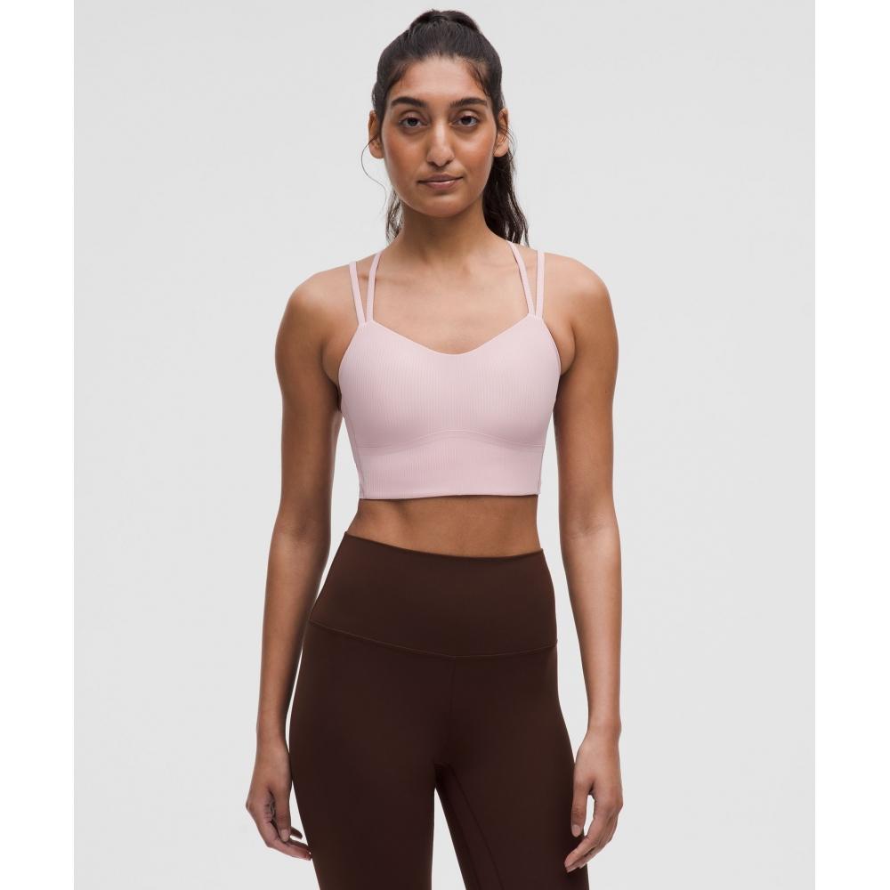 

Lululemon Like A Cloud RiBBed Longline BrA Light Support B C Cup Pink hAze 8