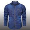 Plus Size 5XL Spring Long Sleeve Loose Denim Shirts Men Pure Cotton Shirt Male Autumn Fashion Casual Outwear Shirts