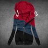 Women Winter Casual Stitching Color Jacket Zipper Sweatshirt Long Sleeve Coat