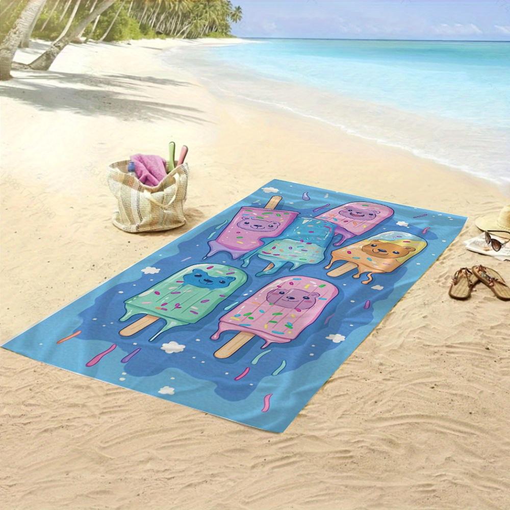 Süßes Eiscreme-Muster Strandtuch Mehrere Größen verfügbar für Pool Strand Camping Kreuzfahrt Sommerreise Wesentliches Urlaubsgeschenk
