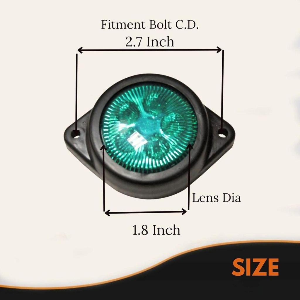 APSMOTIV LED Outline marker Lights trailer fot truck 24V Clearance for Truck chicken lights for semi trucks cargo Universal Fit, Green, 15-Pack