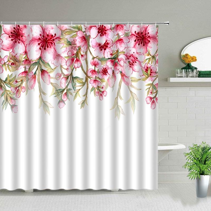 Flower Butterfly Pattern Shower Curtain Waterproof Bathroom Shower Curtains Elephant Bathroom Decor 3d Print Bath Curtain