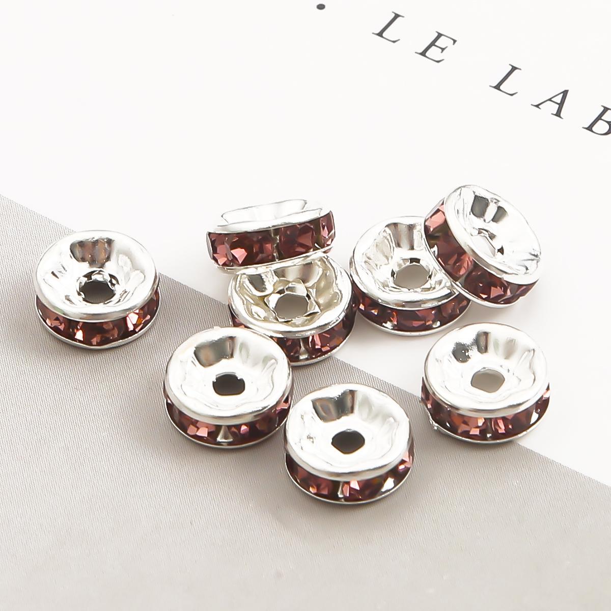 

50 шт., металлическое медное круглое кольцо, филигранное очарование, аксессуары для самостоятельного изготовления, принадлежности для изготовления ювелирных изделий 6×2mm 2mm серебряный/светло-фиолетовый