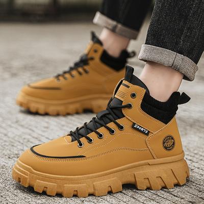 Sapatos masculinos de outono botas Martin cano alto sapatos de trabalho masculinos plataforma versátil moderna estilo britânico retrô sapatos de caminhada botas curtas