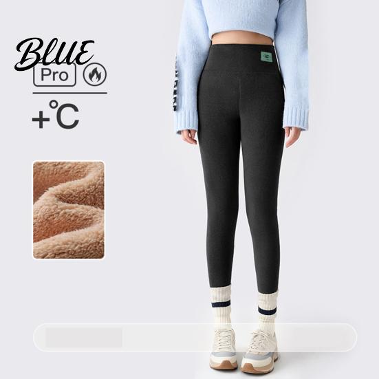 Cold Weather Resistant Leggings Winter High-Waisted Slim Cut Warm Lambswool Fabric Lining Bottom Pants Resistance Women Slimming Effect