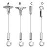 4 Stück 1,5 mm Drahtseil-Federhaken, verstellbar, zum Aufhängen von Wäscheleinen, festes Geländerschloss, Hebecode, geeignet für Lichtpaneele