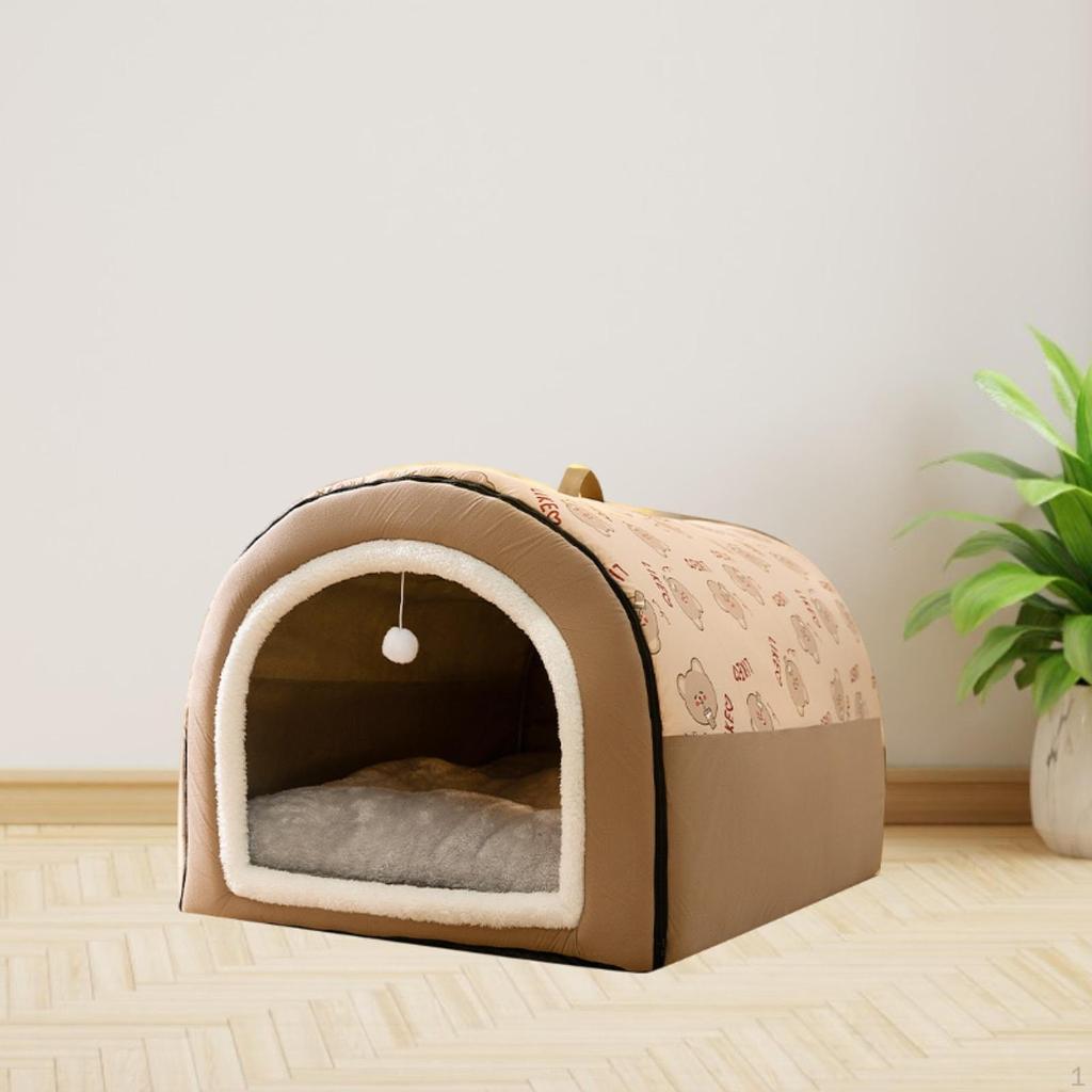 Dog House Tent Pet Shelter Removable Supplies Self Warming Cat Nest Puppy Cave 2 In 1