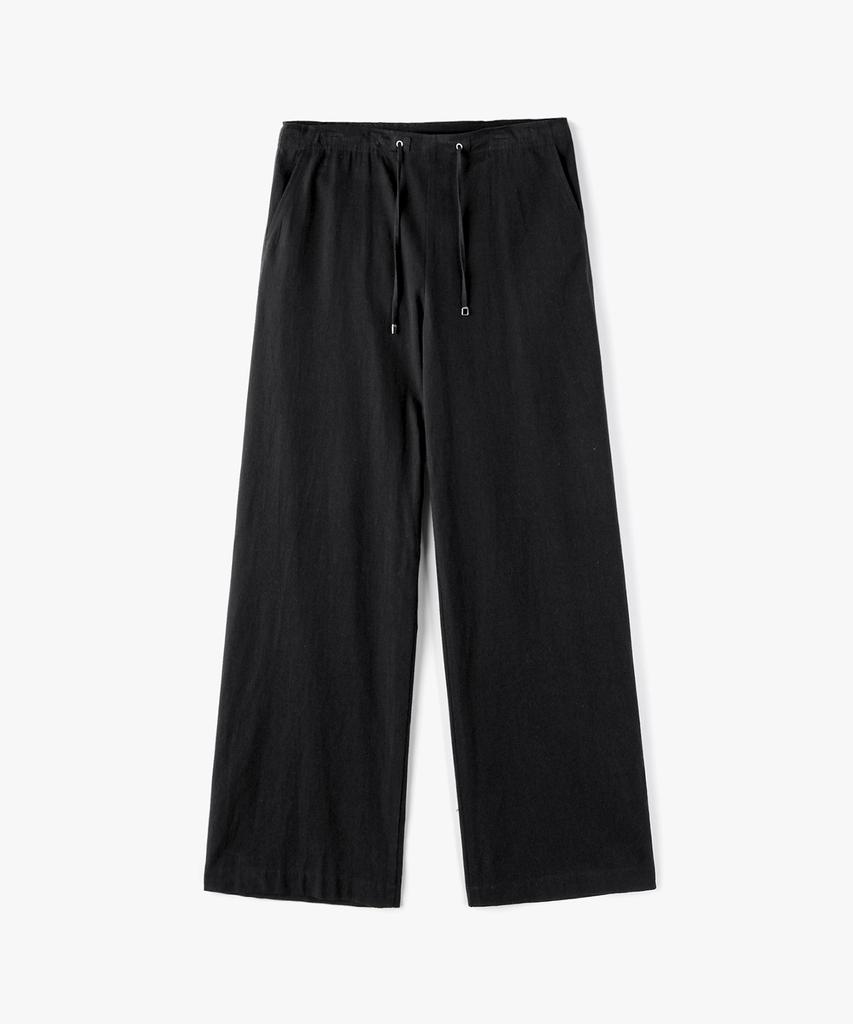 MONGDOL Essential String Cotton Pants Black Mdpt080Black
