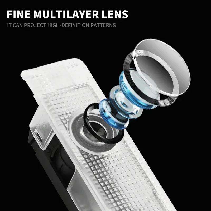2pcs Car Door Lights Logo Projector HD Welcome Lights  For Alfa Romeo Giulietta Mito Giulia Stelvio Brera 147 156 Accessories