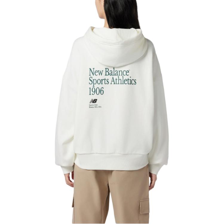 New Balance Sweatshirts Women's White Hooded Moderate Regular NCD42222-IV