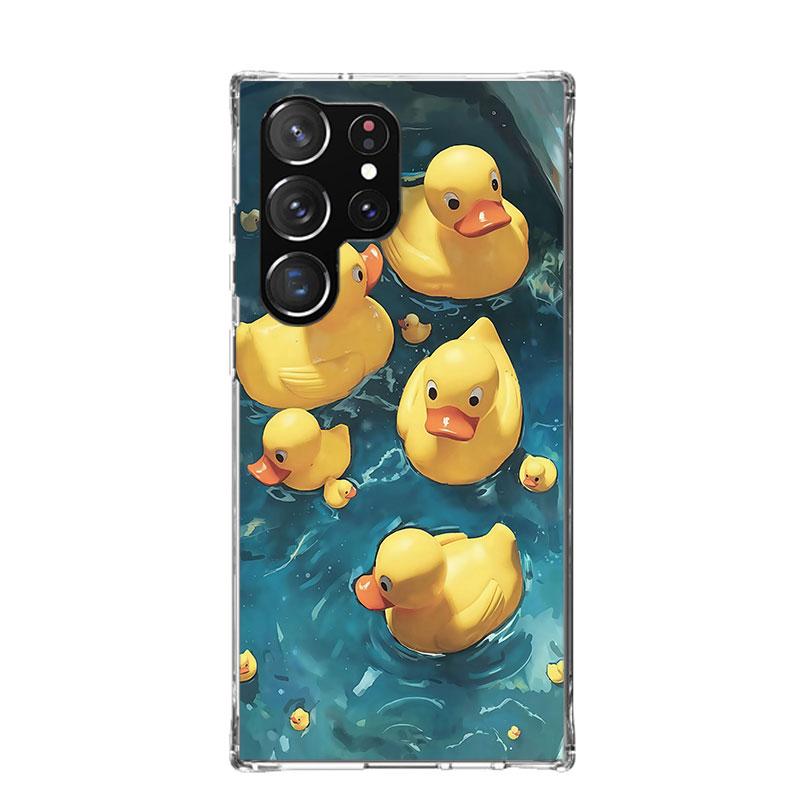 Rubber Ducks Swimming Pool Phone Case For Samsung Galaxy S26 S25 Edge S24 S23 FE S22 Ultra S21 Plus S20 + Fundas Cover Coque Gal