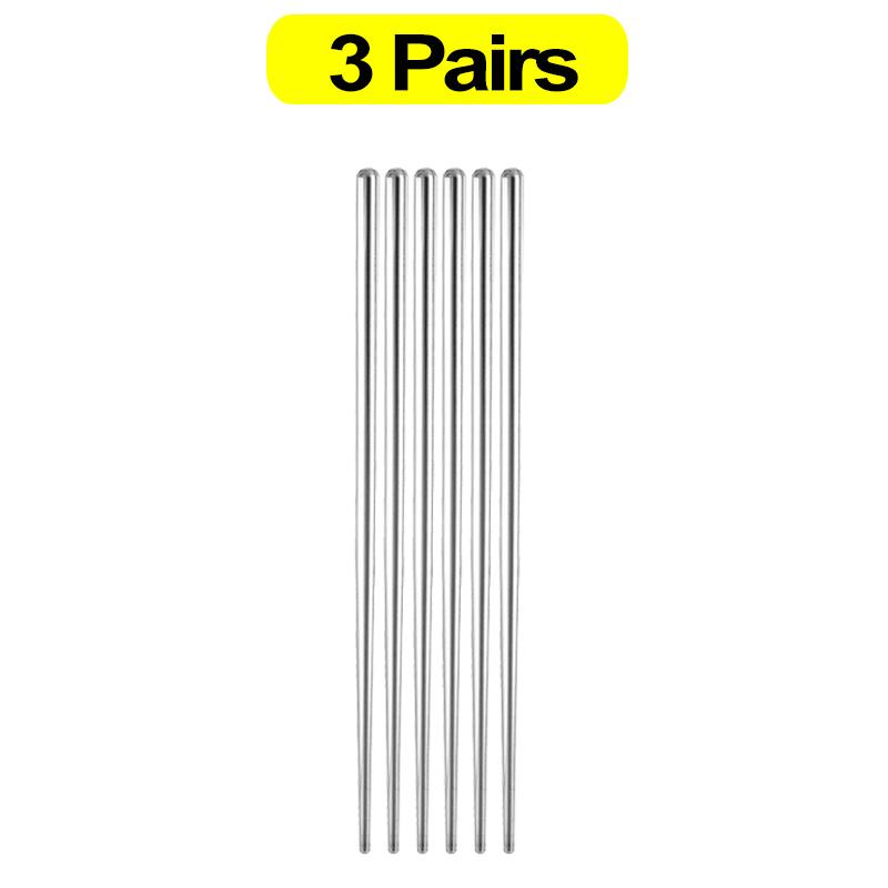 30/1Pair Chinese Chopsticks Stainless Steel Non-slip Sushi Chopstick Korean Japanese Food Metal Stick Reusable Kitchen Tableware