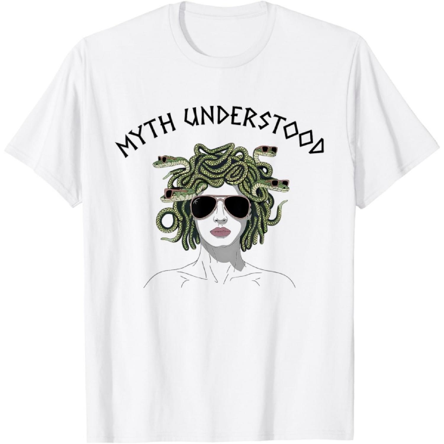 

Medusa Myth Understood Pun Funny Greek Mythology T-Shirt XXXXXL білий