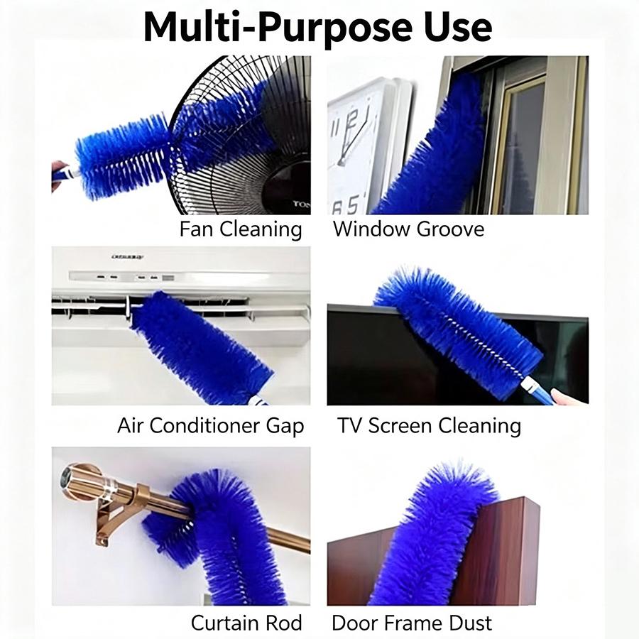 2Pcs Ceiling Fan Cleaning Brush Dust Remover, Soft Bristle Duster Tool for Home, Fan, Air Vent, Furniture & Household Cleaning