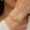 Multicolor Zircon Flower Bracelet Dreamy Aesthetic Flower Rhinestone Bracelet  Women