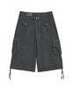 HUG YOUR SKIN Washed Bermuda Cargo Pants (Charcoal)