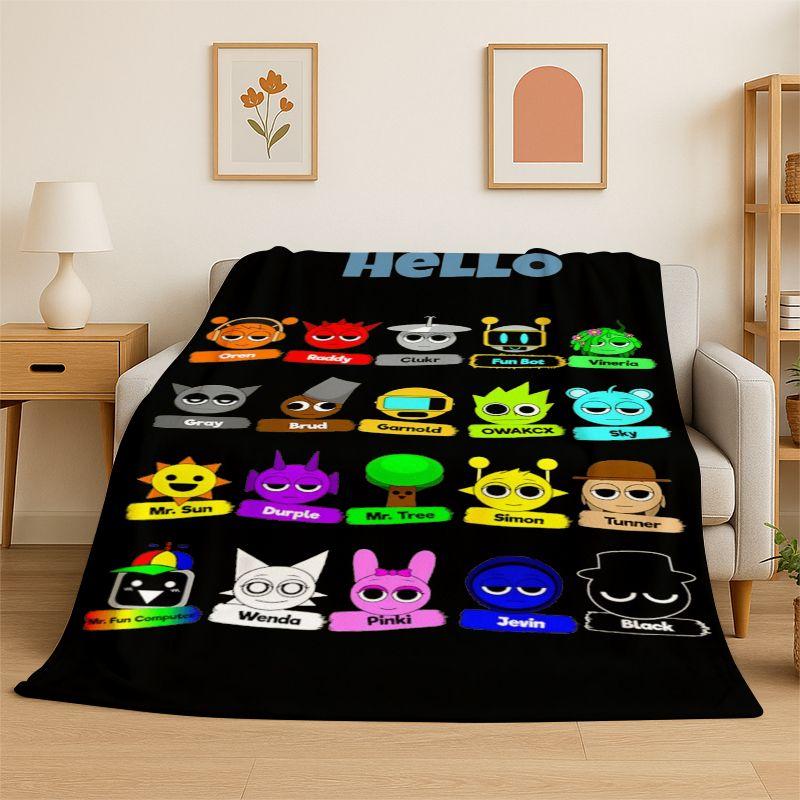 Music Sprunki Incredibox Game Soft Flannel Throw Blanket,Cozy Blanket for Bed,Couch,Sofa,Bedroom,Living Room,Travel,Picnic kids