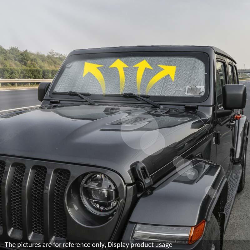 Car Front Windshield Sunshade Window Shade Foldable Sun Visor Cover Fit For Jeep Wrangler JL For JT Gladiator 2018 Up Car Interior Accessories,1 Pc