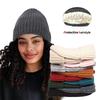 Winter Silk Satin Lined Beanie Hats Women Men Unisex Thick Chunky Cap Striped Warm Soft High Quality Cashmere Knitted Beanie Hat